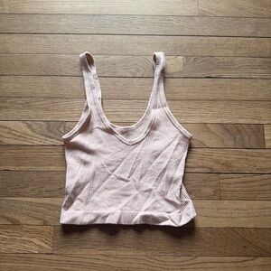 Soft pink ribbed tank top USM  #casualwear